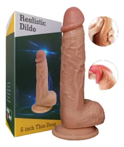 Dildo realista de silicona con ventosa