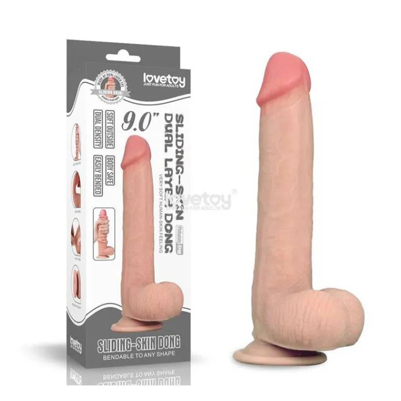 Dildo realista capa deslizante